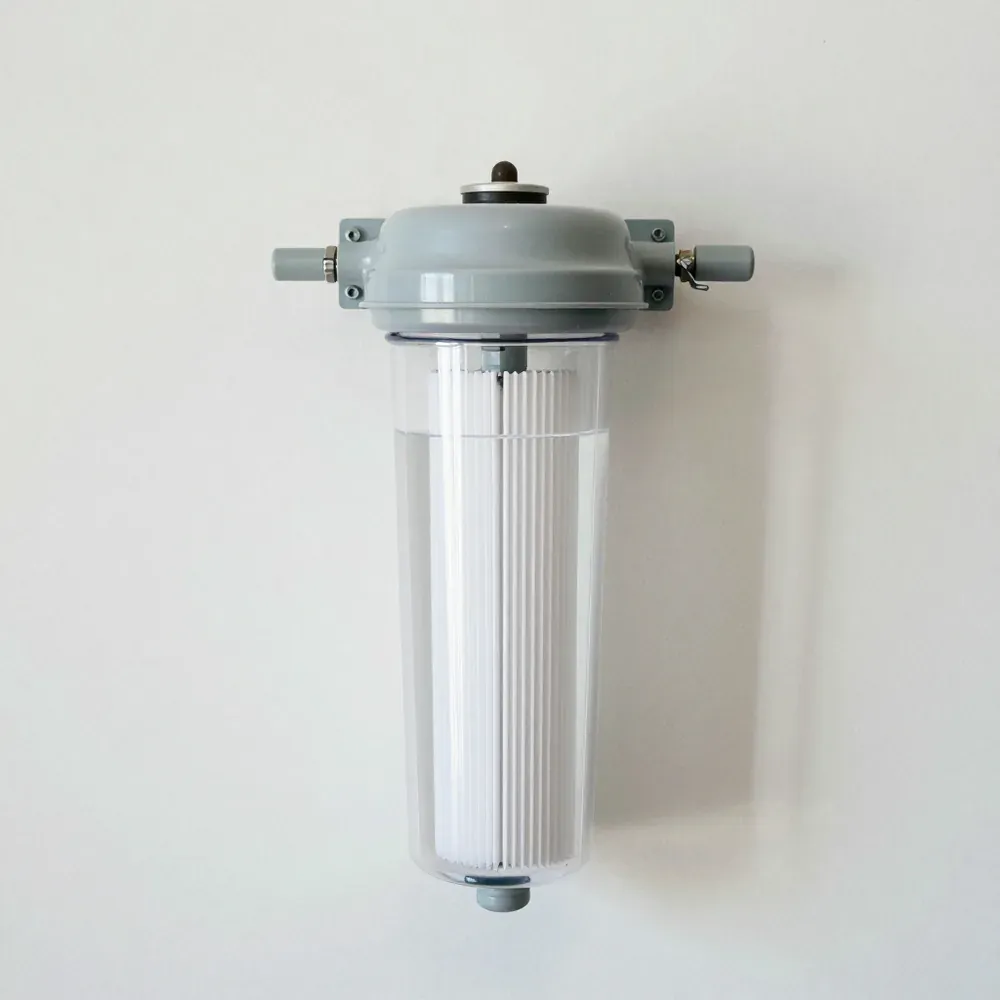 Sediment pre-filter housing on a residential water line